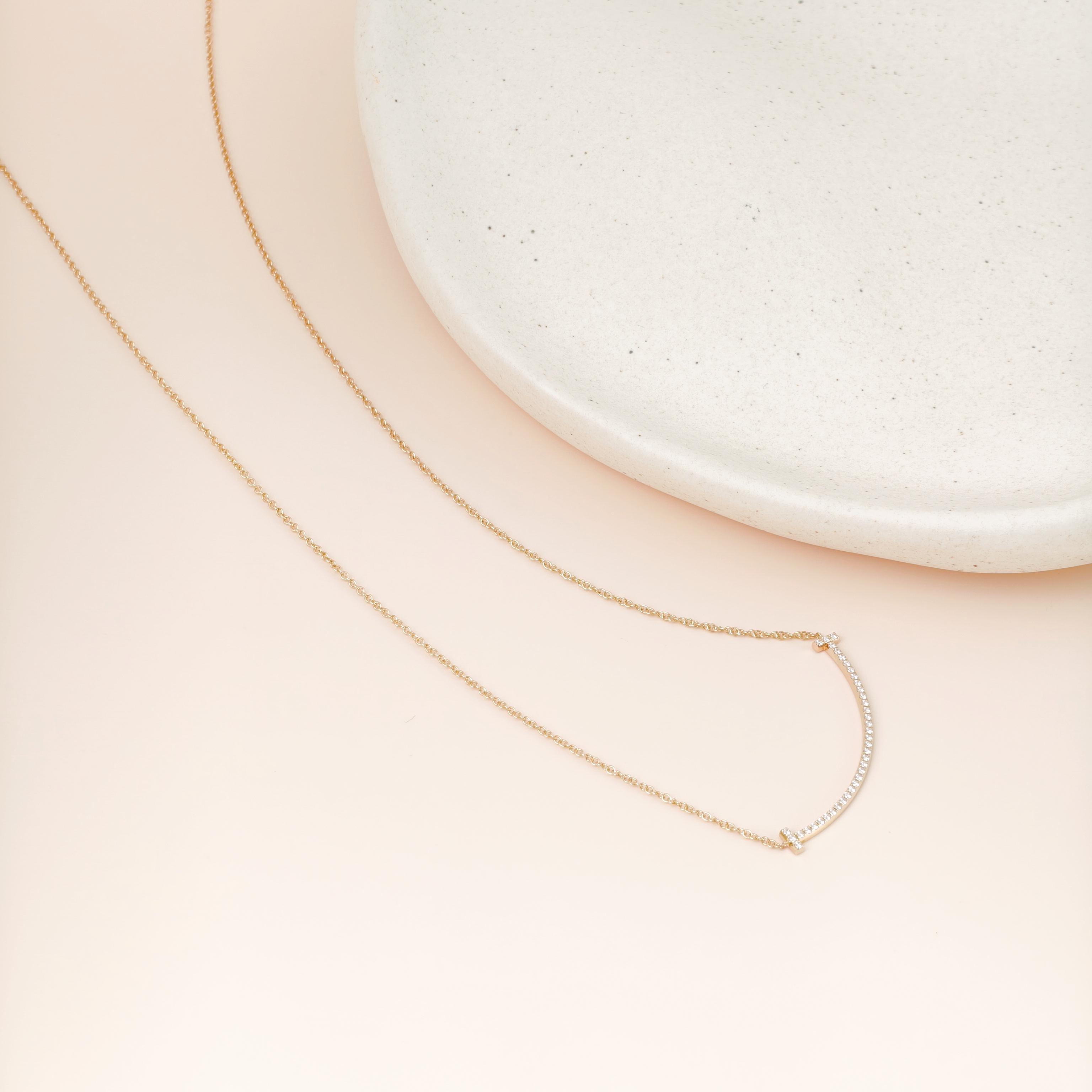 Tiffany&Co. Necklace TC ollection Smile Yellow Gold Pavé Diamond Gold Diamond18KY ellow Gold Small40.6-45.7 — cover view 12 of 13