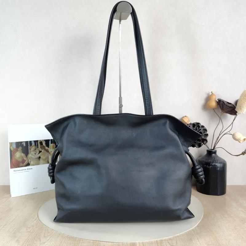 LOEWE Shoulder Bag Flamenco Black Calfskin Large 38 × 14 × 29 cm — cover view 5 of 5