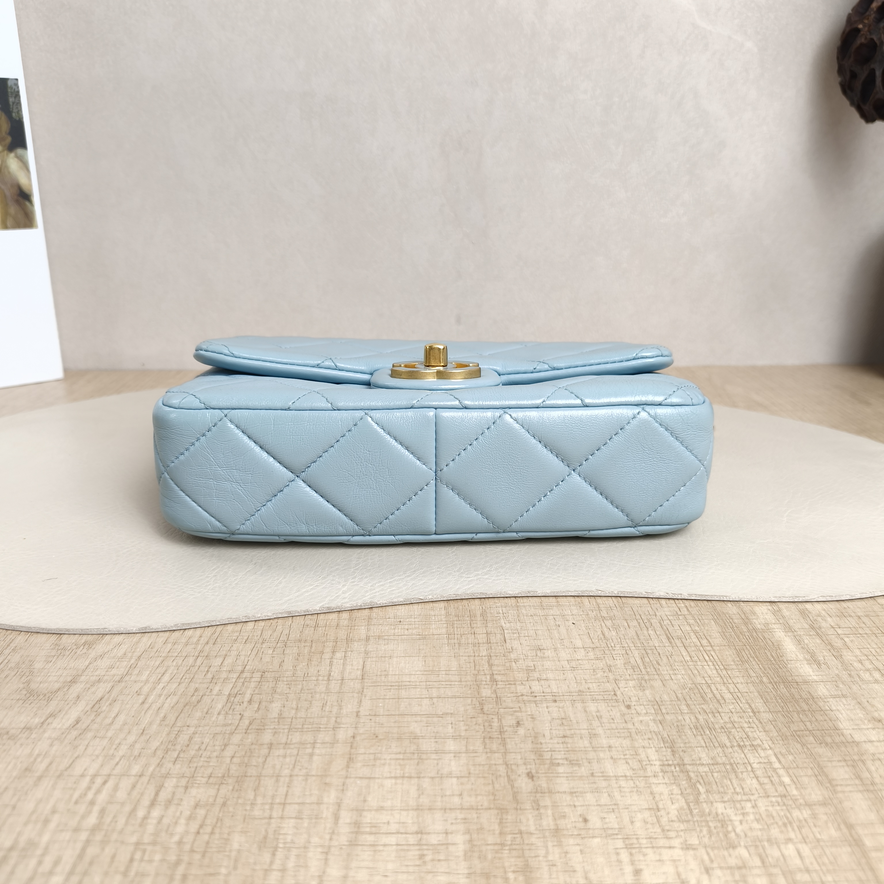 Chanel Crossbody Bag Classic Flap Large Mini CF Mini Blue Lambskin mini20 × 6 × 12 cm — cover view 4 of 6