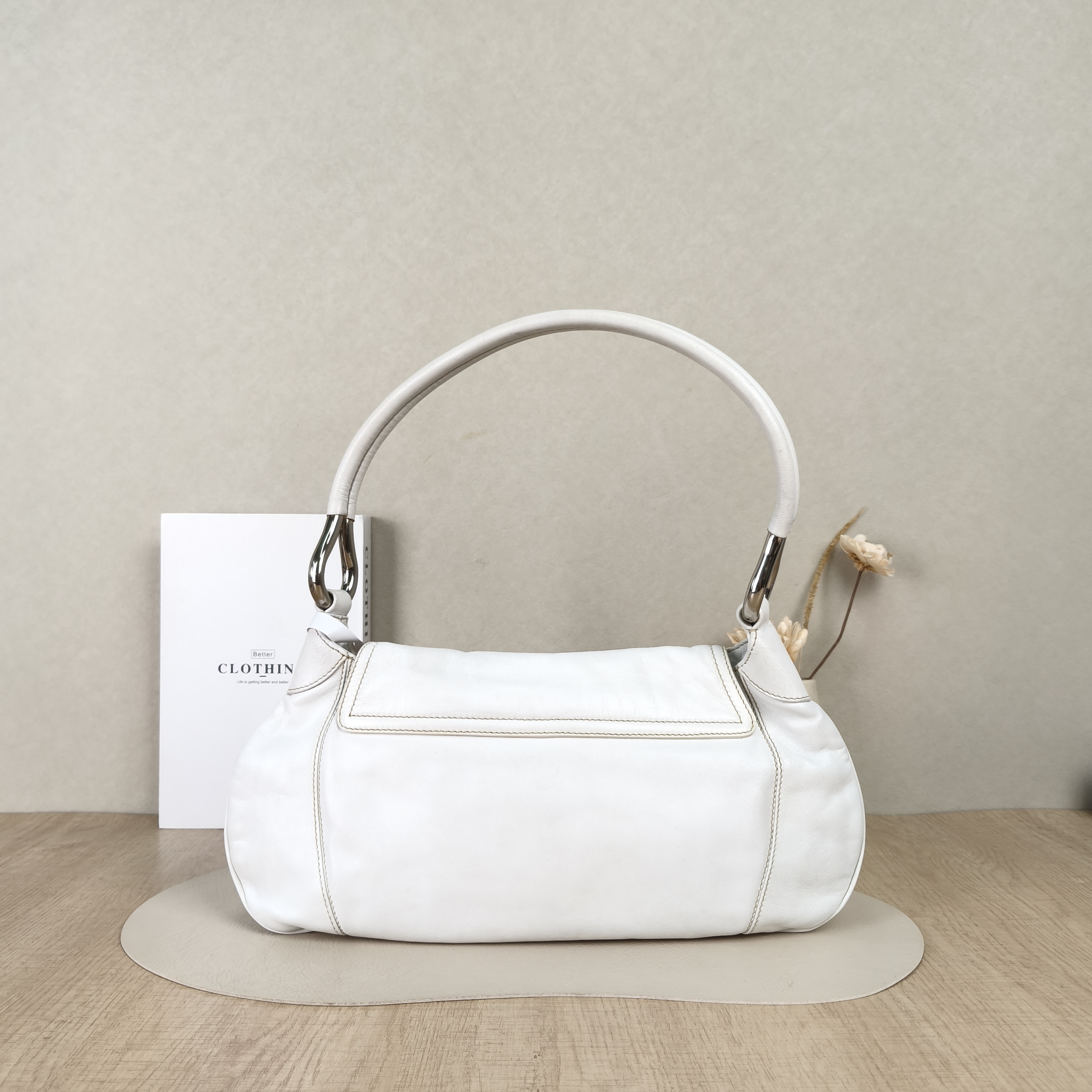 PRADA Shoulder Bag Hobo Shoulder Bag White Calfskin38.5 × 8 × 18.5 cm — cover view 5 of 5