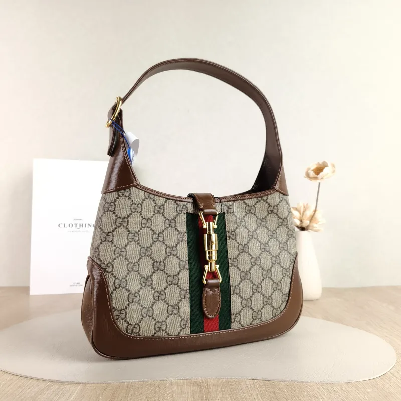 GUCCI Shoulder Bag Jackie 1961Collection Monogram PVC Medium 27.5 × 4 × 19 cm — cover view 4 of 5