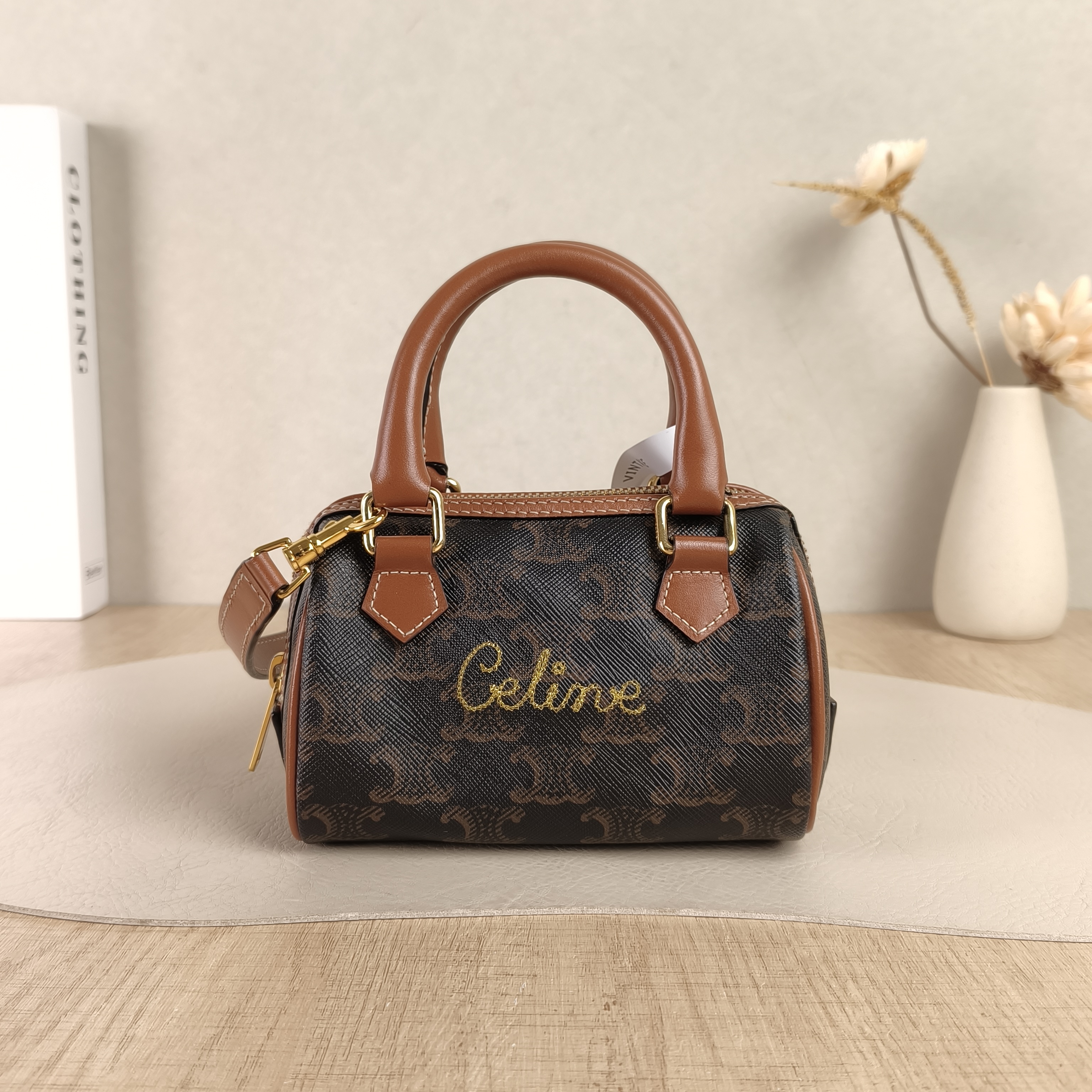 CELINE Crossbody Bag Monogram PV Cmini14 × 7.5 × 9.5 cm