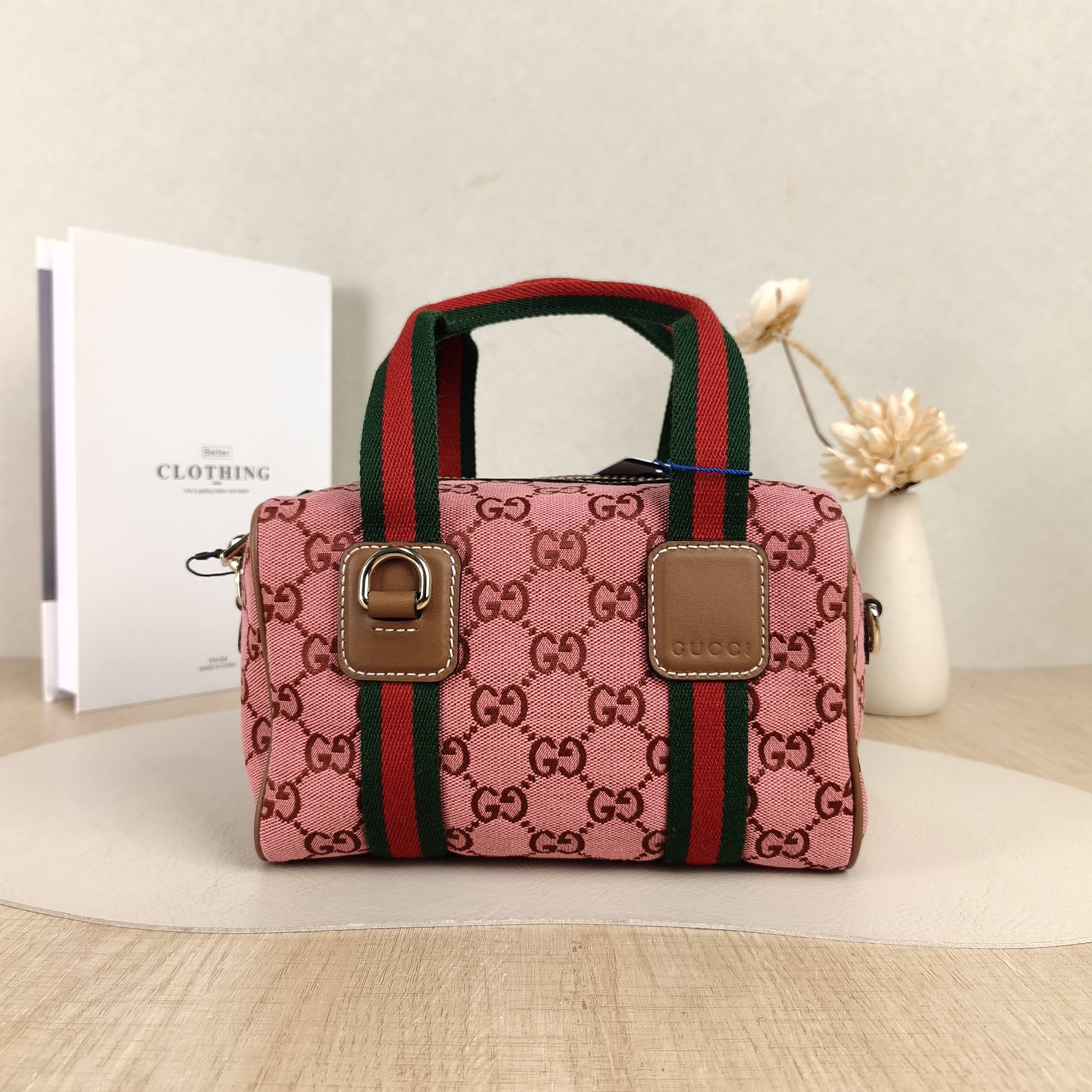 GUCCI Crossbody Bag GG Collection Pink Canvasmini20 × 13 × 13 cm