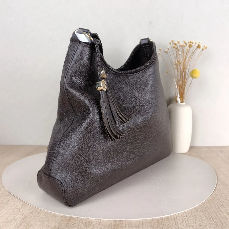 GUCCI Shoulder Baghobo Brown Calfskin One Size35 × 9 × 30 cm — cover view 3 of 5