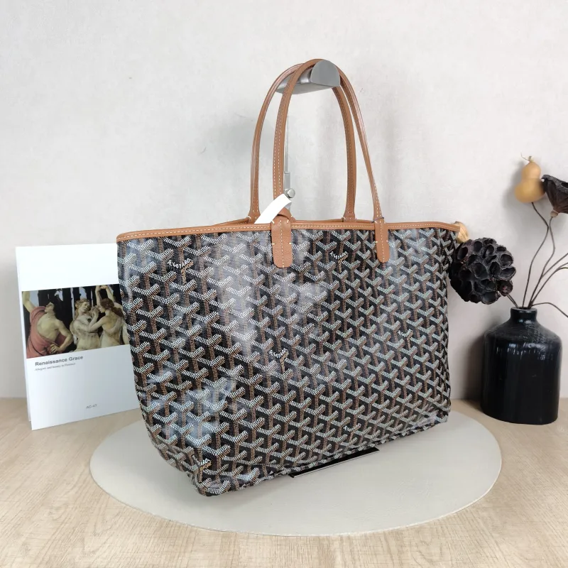GOYARD Shoulder Bag SAINT LOUIS Shopping Tote Brown ine Canvas Small 34 × 15 × 28 cm — cover view 5 of 5
