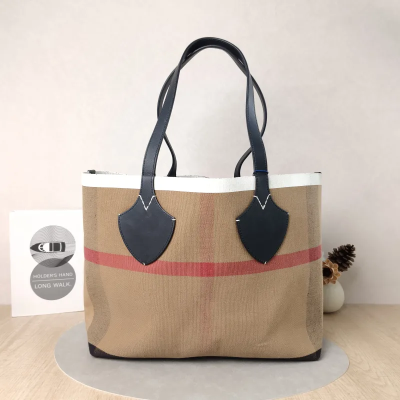 BURBERRY Top Handle Bag Tote Bag Brown Canvas 36 × 17 × 30 cm — cover view 5 of 5
