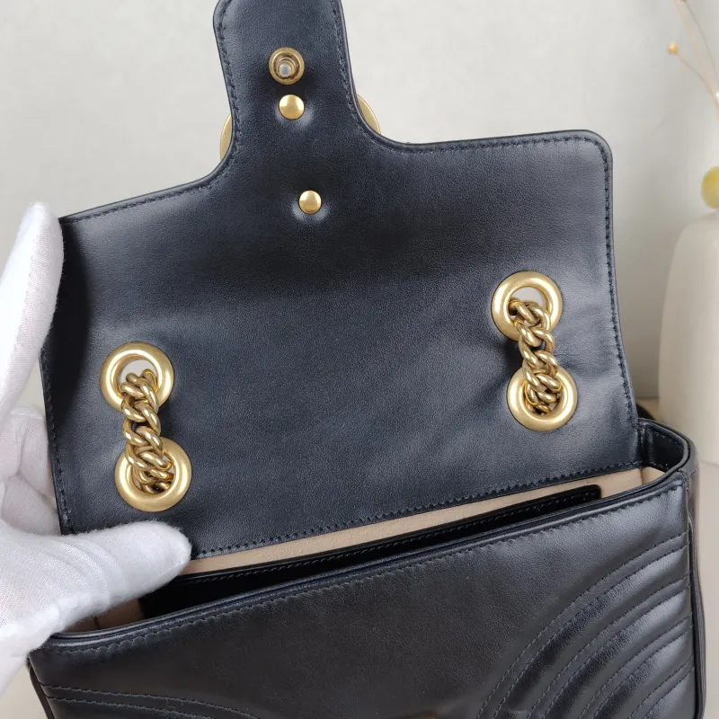 GUCCI Crossbody Bag GG Marmont Small Marmont 22Black CC alfskin Small22 × 6 × 13 cm — detail view 9 of 12