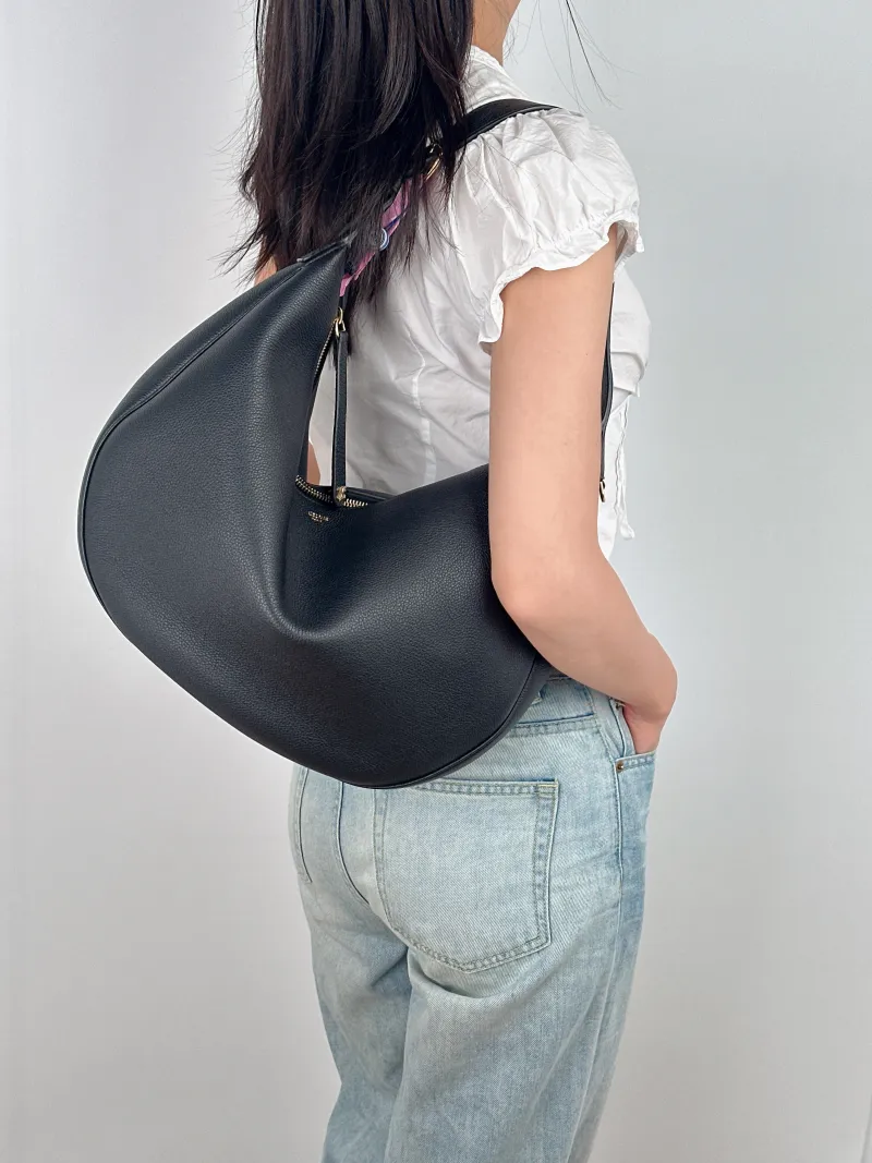 CELINE Shoulder Bag LULU hobo Black Calfskin Large 38 × 8 × 42 cm — on-model view 1 of 2
