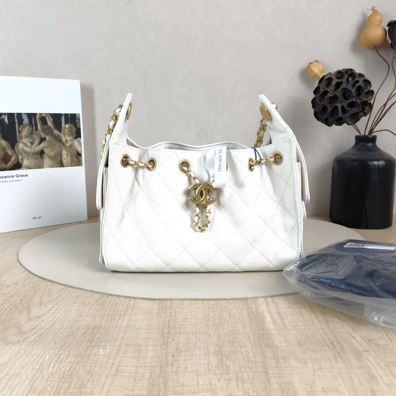 Chanel Crossbody Bag 25Bag White Gold Grained Calfskin Mini 22 × 12.5 × 20 cm — cover view 6 of 6