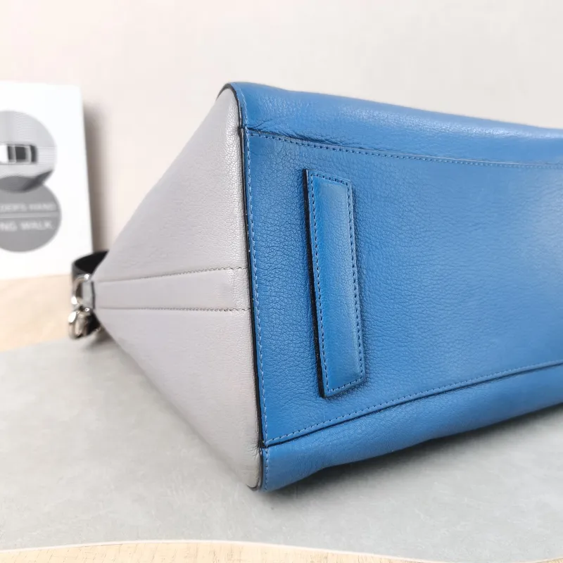 GIVENCHY Top Handle Bag tote Blue Grey Calfskin 33.5 × 18 × 28 cm — detail view 10 of 12