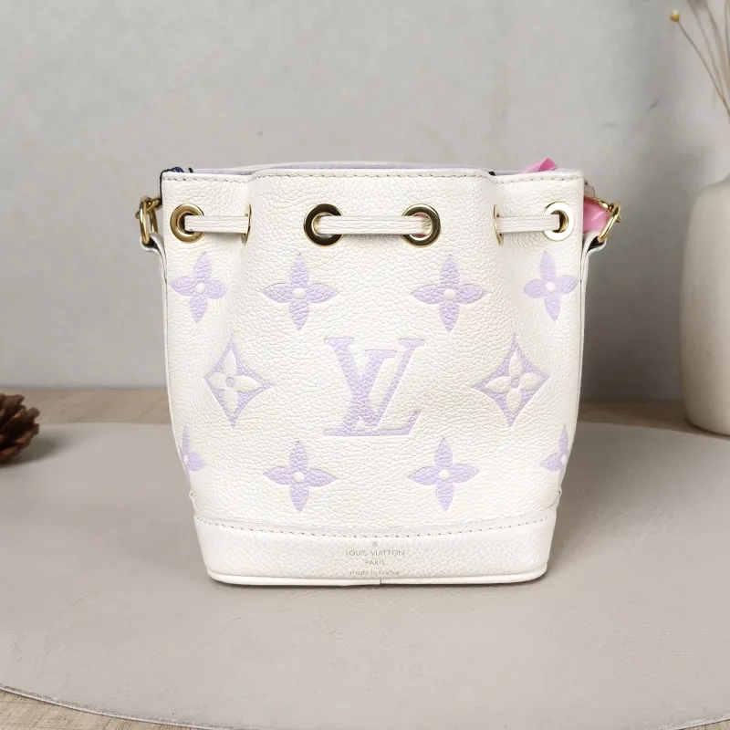 Louis Vuitton Crossbody Bag NANO NOÉ Bucket Bag Nano White · Monogram Empreinte Embossed Calfskin nano 13 × 10 × 16 cm — cover view 2 of 5