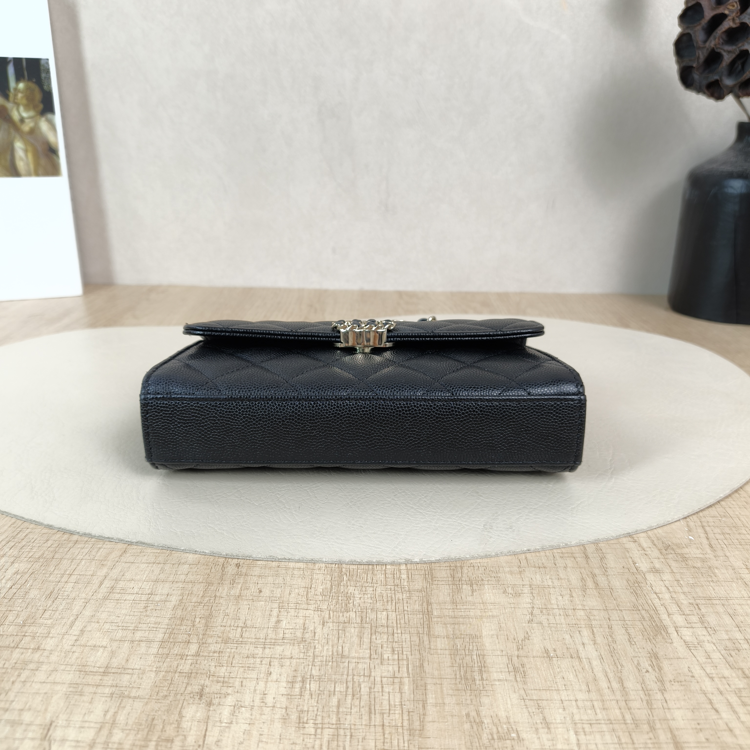 Chanel Crossbody Bag kelly Black Grained Calfskin One Size18 × 4.5 × 10 cm — cover view 2 of 6