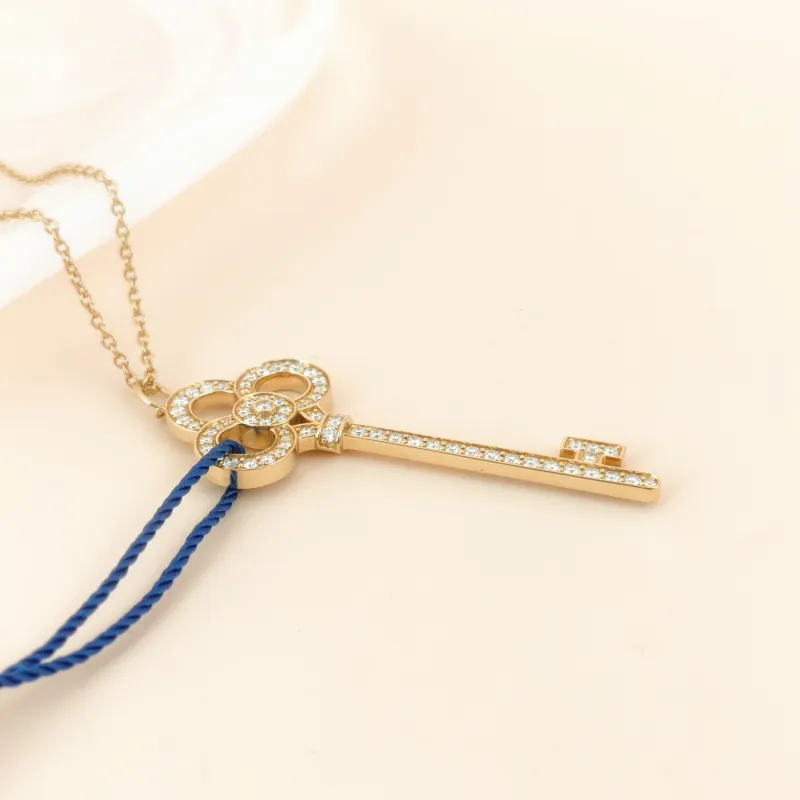 Tiffany&Co. Necklace Keys Collection Pavé Diamond Necklace Yellow Gold 18KY ellow Gold Diamond One Size 45cm — cover view 8 of 8