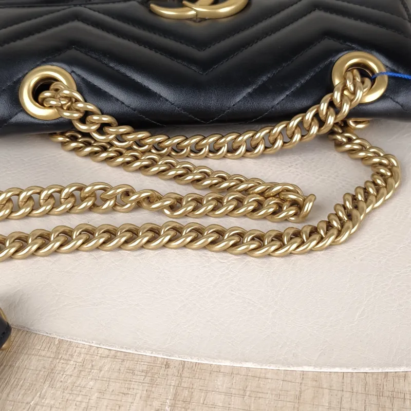 GUCCI Crossbody Bag GG Marmont Small Marmont 22Black CC alfskin Small22 × 6 × 13 cm — detail view 6 of 11