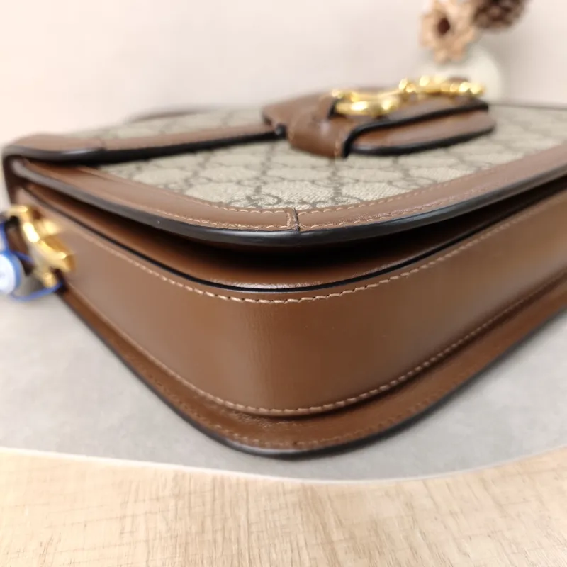 GUCCI Shoulder Bag Horsebit 1955 Horsebit Medium Monogram PVC Medium 25 × 8 × 18 cm — detail view 1 of 14