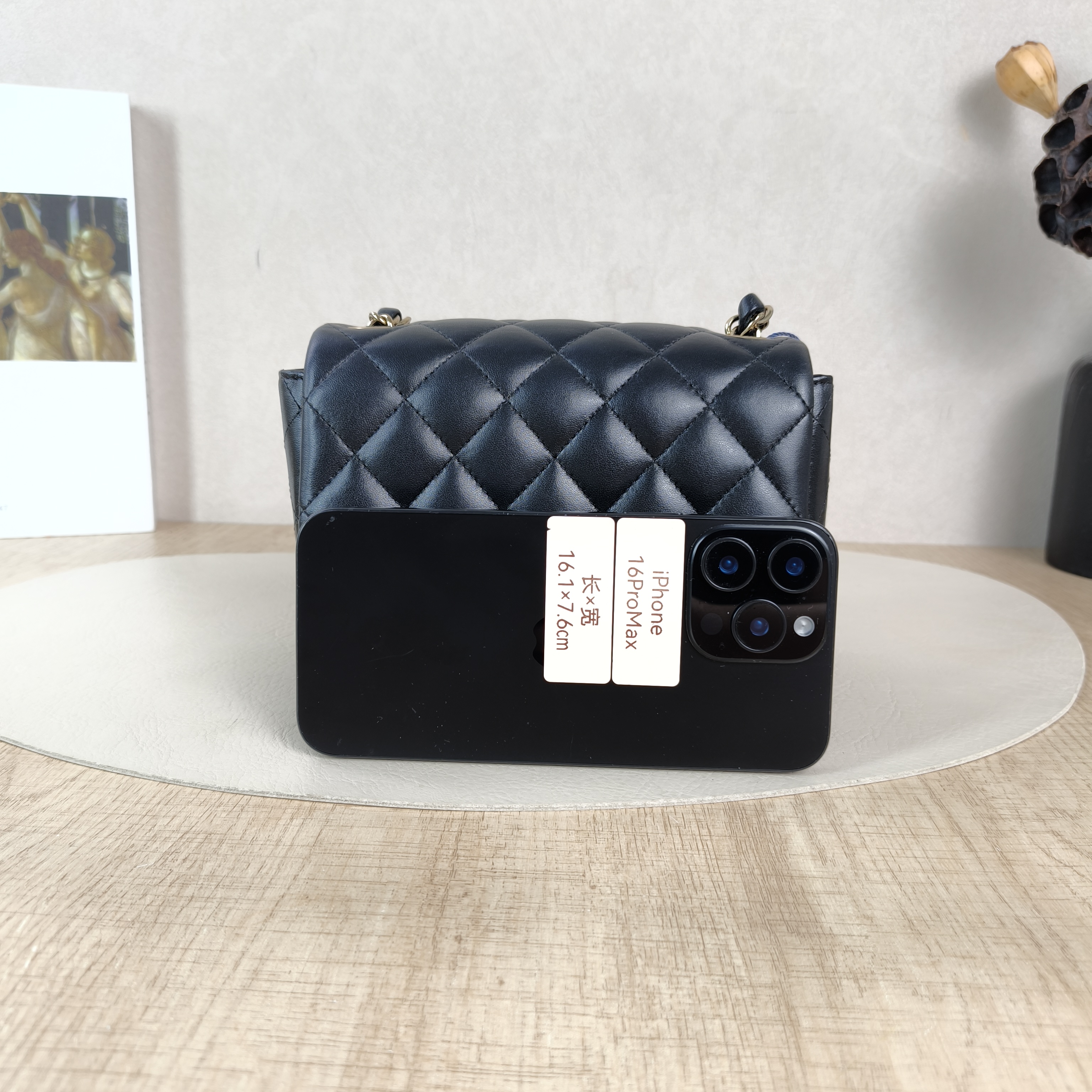 Chanel Crossbody Bag Classic Flap Mini CF Mini Black SL ambskinmini17 × 8 × 13.5 cm — cover view 3 of 5
