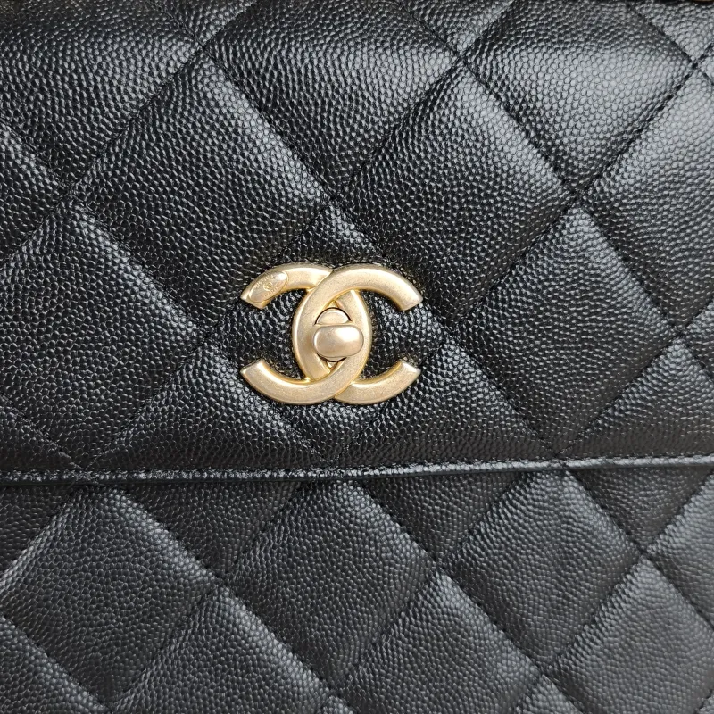 Chanel Backpack 23a Backpack Black with Gold-Tone Hardware Grained Calfskin One Size 20 × 7.5 × 21 cm — detail view 9 of 11