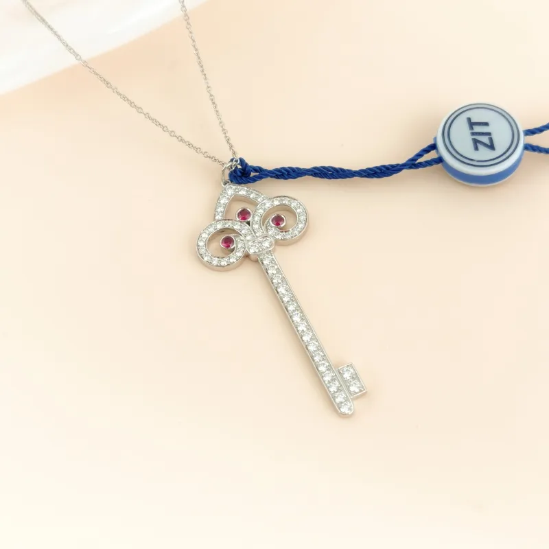 Tiffany&Co. Necklace Keys Collection Necklace Pendant PT950 One Size 45cm 4.8cm — cover view 6 of 8