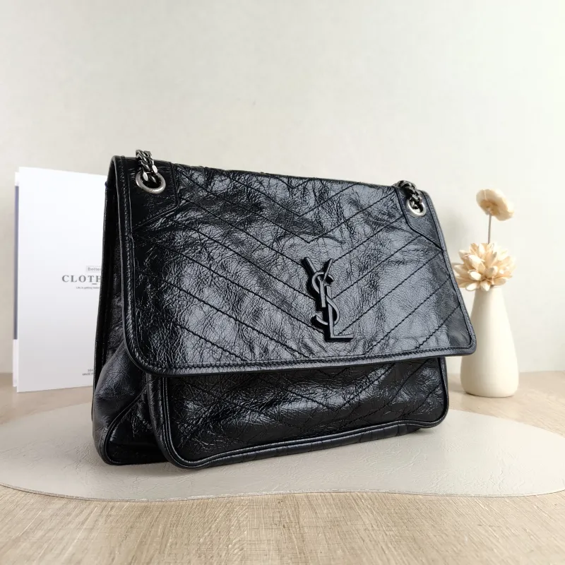 SAINT LAURENT Crossbody Bag Niki Black Calfskin Large 32 × 9 × 23 cm — cover view 5 of 5