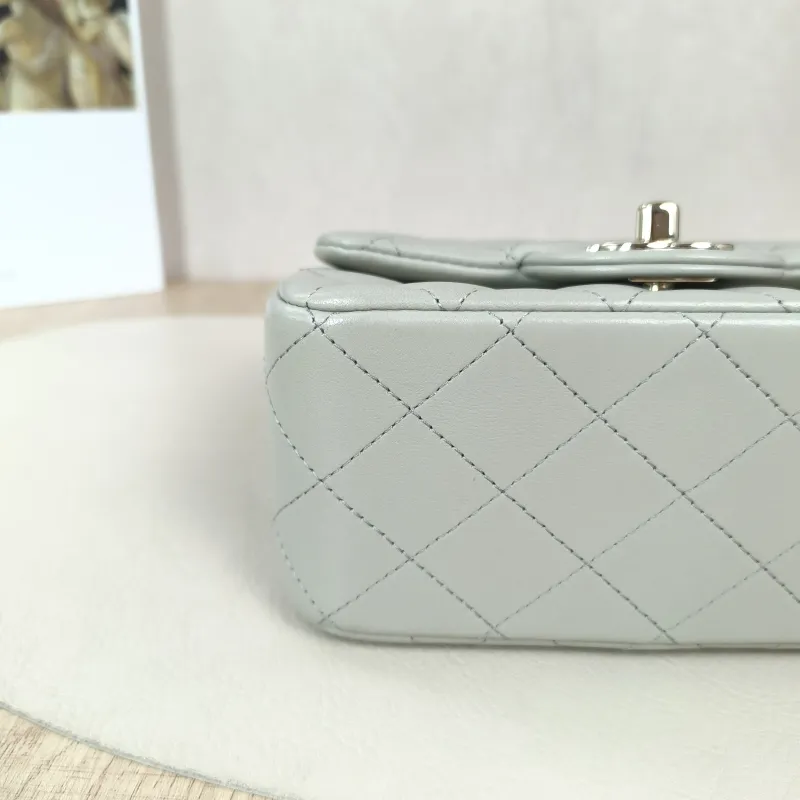 Chanel Crossbody Bag Classic Flap Mini CF Mini Grey Lambskin One Size17 × 8 × 13.5 cm — detail view 13 of 14