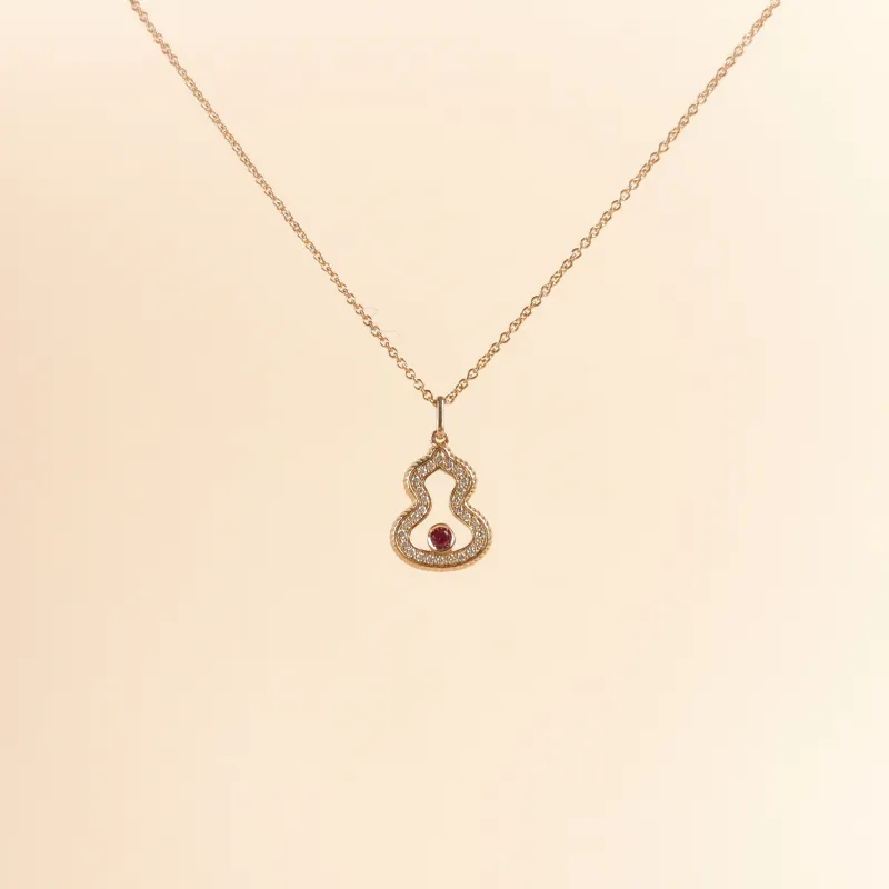 Qeelin Necklace Wulu Collection Necklace Rose Gold Diamond18KR ose Gold One Size 40cm