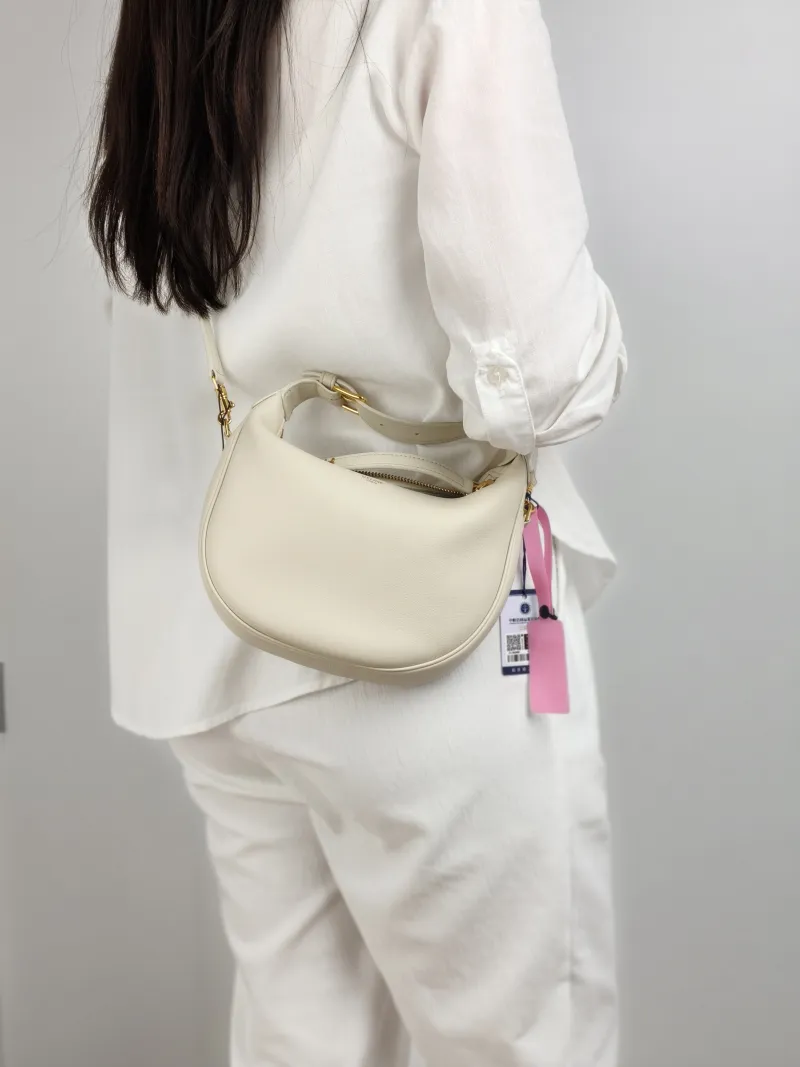CELINE Crossbody Bag TEEN LULU hobo White Calfskin Small 21 × 5 × 18 cm — on-model view 1 of 2