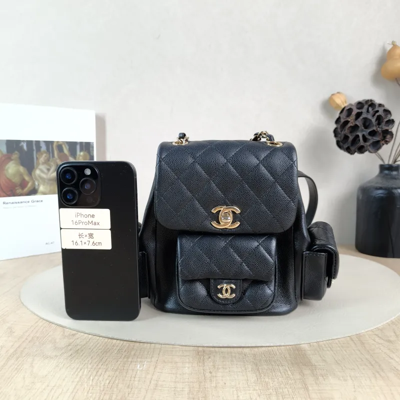 Chanel Backpackduma Black Calfskin Small18 × 9.5 × 19 cm — cover view 5 of 5