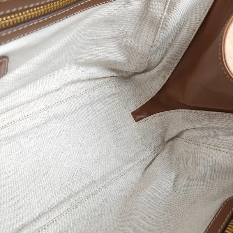 Miumiu Top Handle Bag Beau Brown Canvas · Calfskin Large34 × 10 × 20 cm — detail view 11 of 13