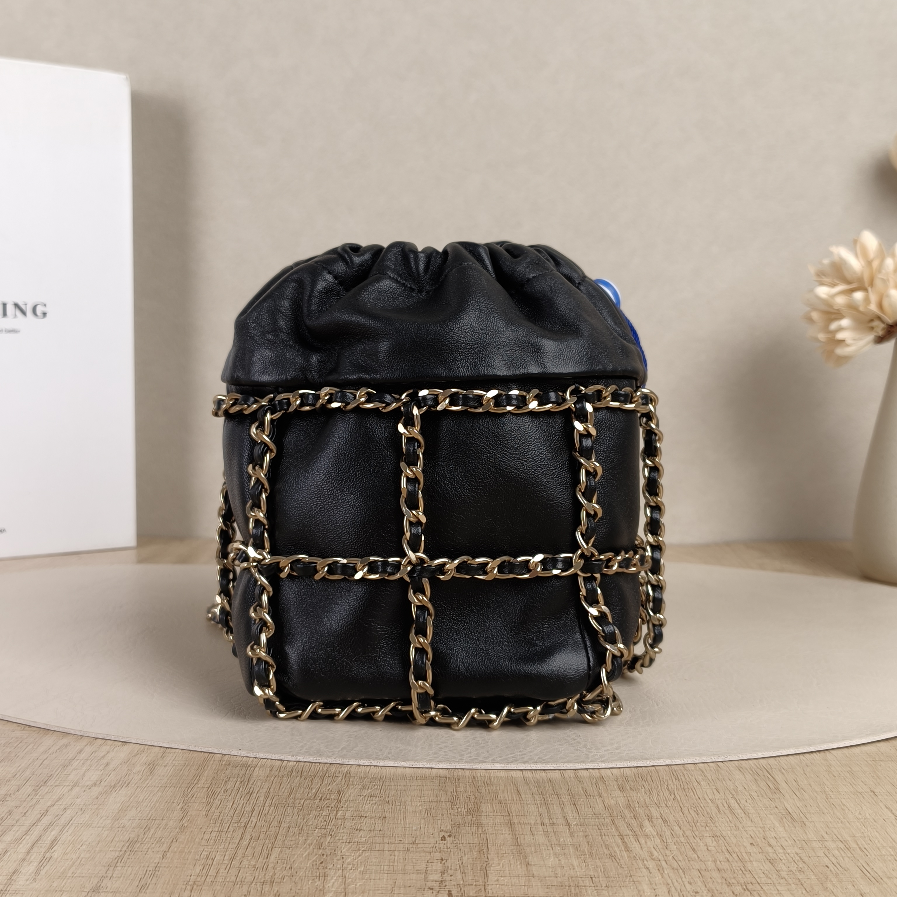 Chanel Crossbody Bag Crossbody Bag Black Lambskin One Size10 × 10 × 14 cm — cover view 7 of 8