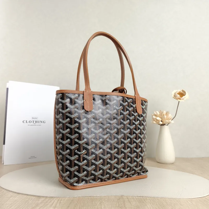 GOYARD Top Handle Bag ANJOU Shopping Tote Brown PV Cmini19.5 × 9 × 19.5 cm — cover view 5 of 5