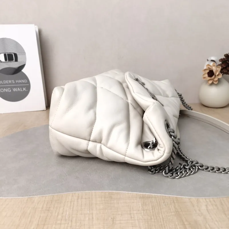 SAINT LAURENT Shoulder Bag PUFFER White Lambskin Small 29 × 11 × 17 cm — detail view 2 of 11