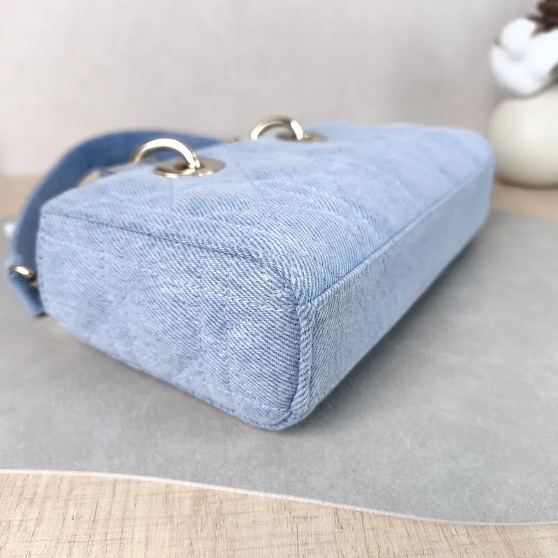 DIOR Top Handle Bag Lady D-Joy Blue Small 22 × 6 × 11 cm — detail view 8 of 14