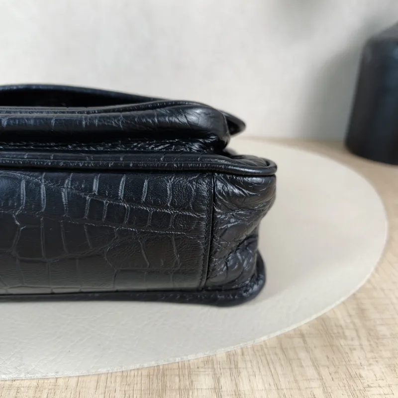 SAINT LAURENT Crossbody Bag Niki Black Waxed Leather Calfskin Small 21 × 7.5 × 16 cm — detail view 1 of 13