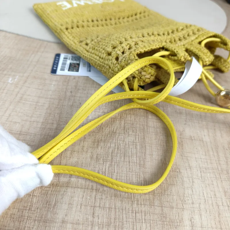 LOEWE Crossbody Bag Crossbody Bag Yellow Woven 15.5*23.5 — detail view 9 of 11