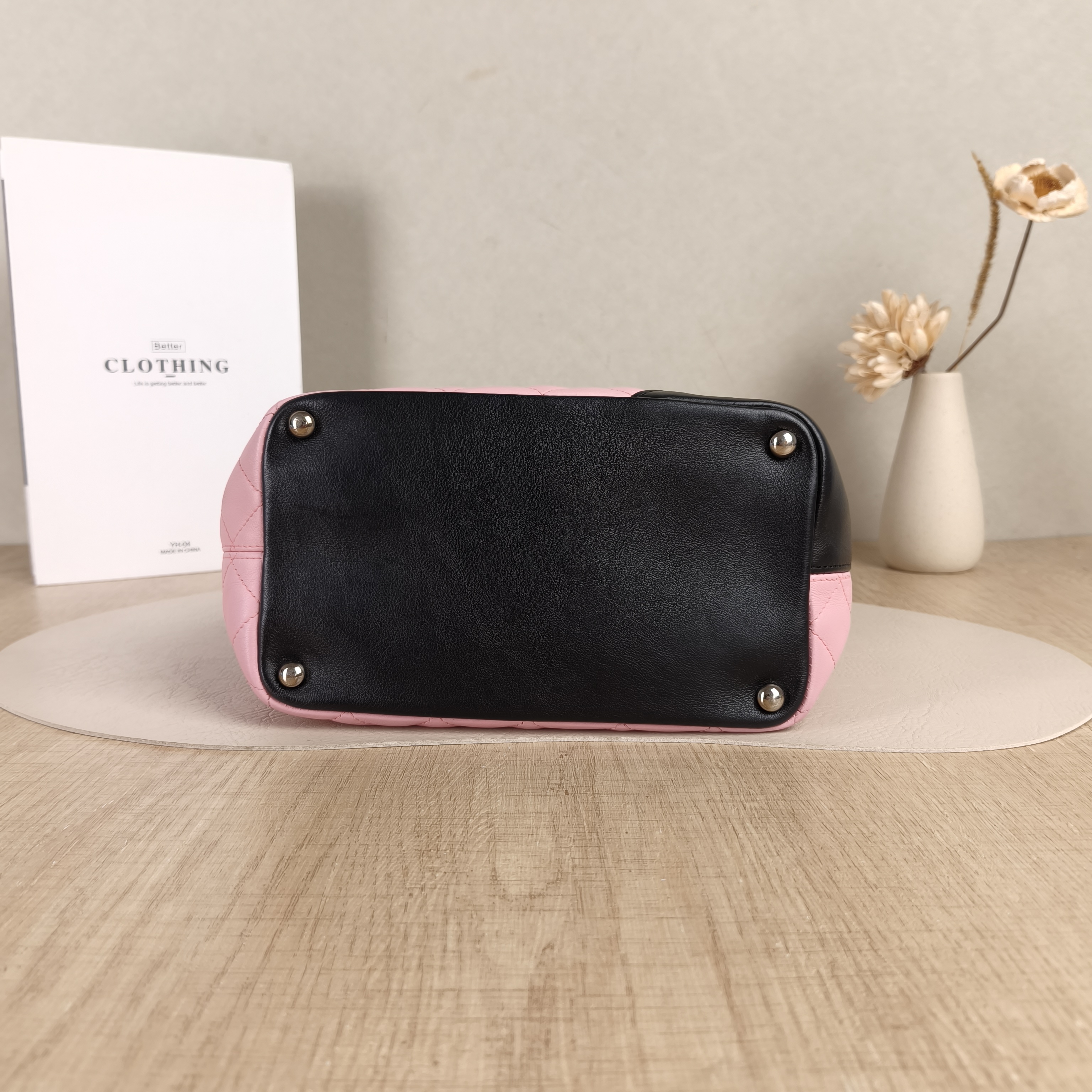 Chanel Top Handle Bag Cambon Basket Pink · Black Calfskin Small20 × 12 × 24 cm — cover view 5 of 5