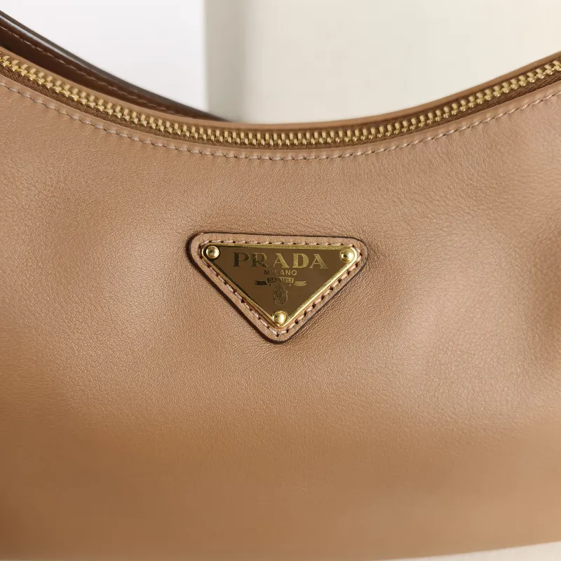 PRADA Shoulder Bag Aimée Brown Calfskin 31 × 9.5 × 18 cm — detail view 3 of 12
