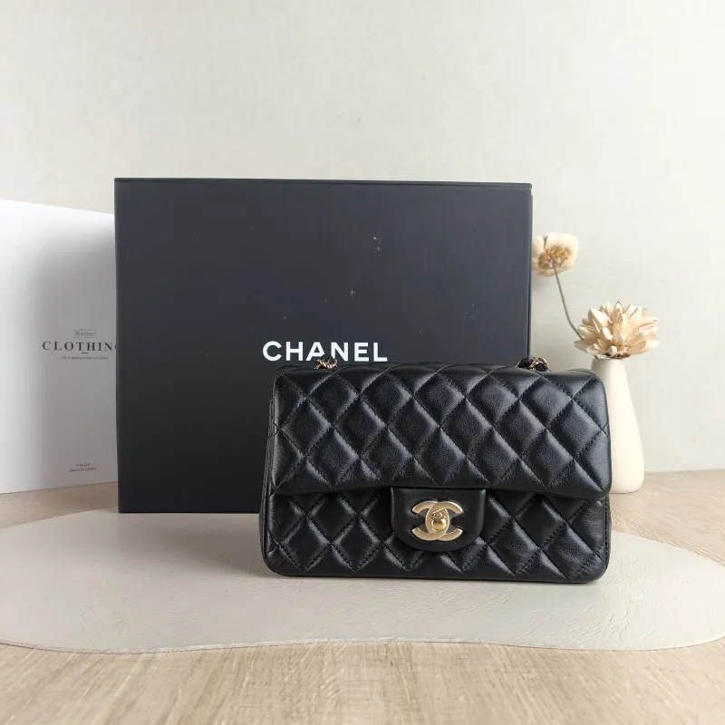 Chanel Crossbody Bag Classic Flap Large Mini CF Mini Black SL ambskin mini 20 × 6 × 12 cm — cover view 3 of 6