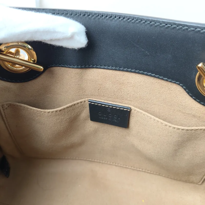 GUCCI Shoulder Bag Padlock Tote Black Monogram PVC Medium26 × 10 × 18 cm — detail view 2 of 12