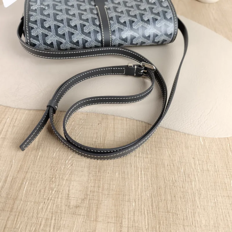 GOYARD Crossbody Bag BELVEDERE Messenger Bag Grey PVC Small 22 × 7 × 16 cm — detail view 11 of 12