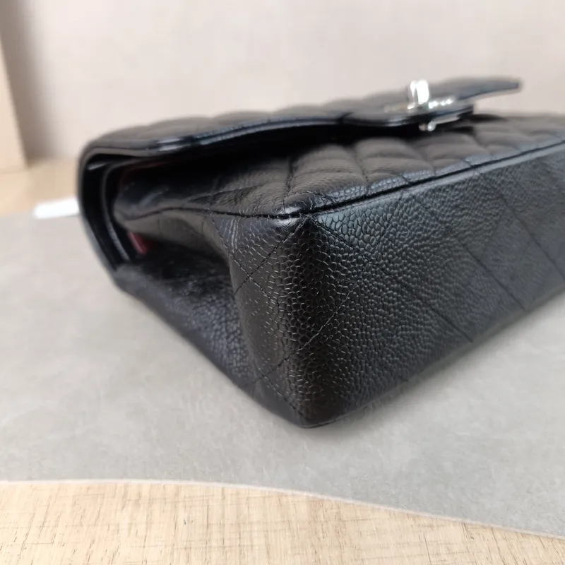 Chanel Crossbody Bag Classic Flap CF Black Grained Calfskin Small 23 × 6 × 14.5 cm — detail view 1 of 14