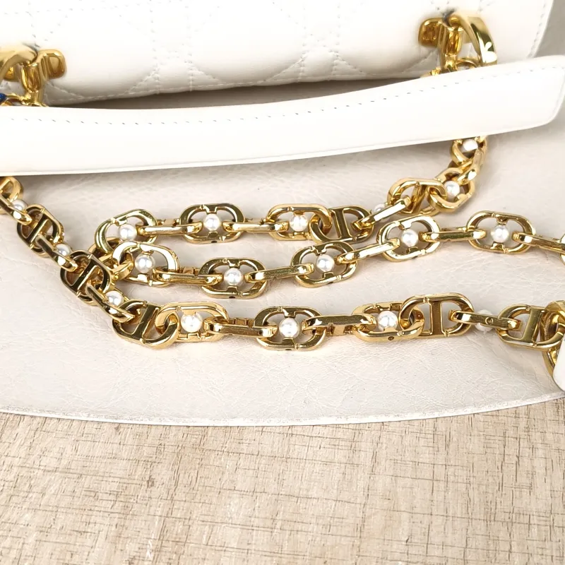 DIOR Crossbody Bag Jolie Top Handle Pearl Crossbody Bag White Calfskinmini19 × 7 × 12 cm — detail view 13 of 14