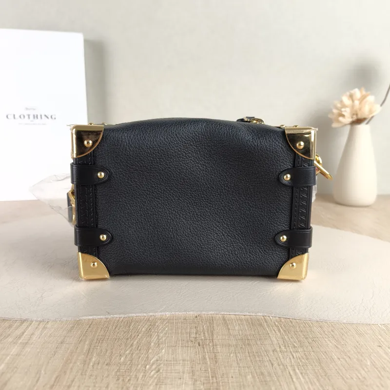 Louis Vuitton Crossbody Bag Side Trunk Box Black Calfskin Small 19 × 7.5 × 12.5 cm — cover view 2 of 5