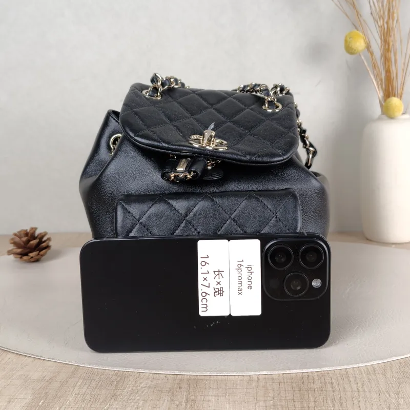 Chanel Backpack Duma Black Calfskin Small 18 × 12 × 18.5 cm — cover view 5 of 5
