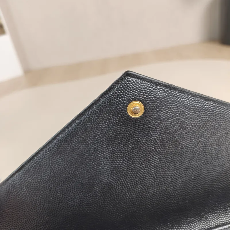 SAINT LAURENT Crossbody Bag ENVELOPE Black Grained Calfskin Small21 × 6 × 13 cm — detail view 9 of 15