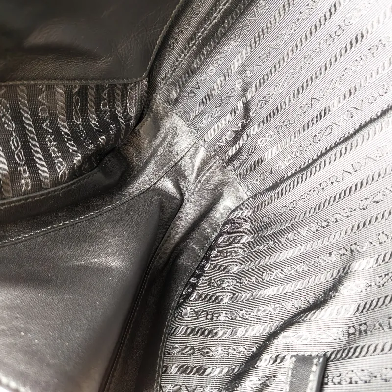 PRADA Top Handle Bag Black Nylon One Size 35 × 9 × 21 cm — detail view 11 of 13