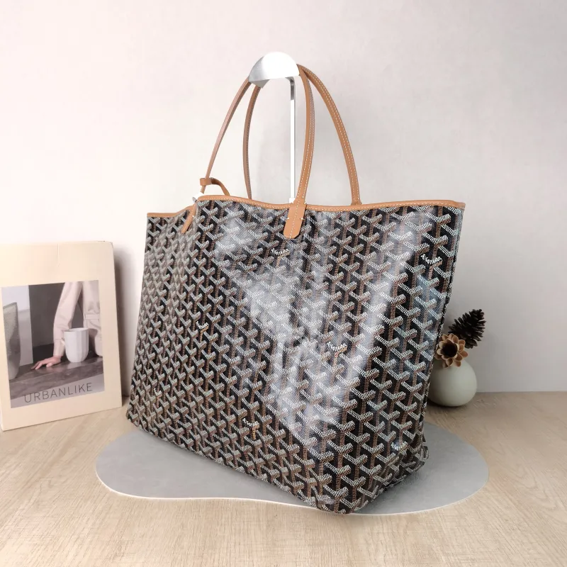 GOYARD Shoulder Bag SAINT LOUIS Shopping Tote Brown PVC Large 40 × 20 × 32 cm — cover view 2 of 5
