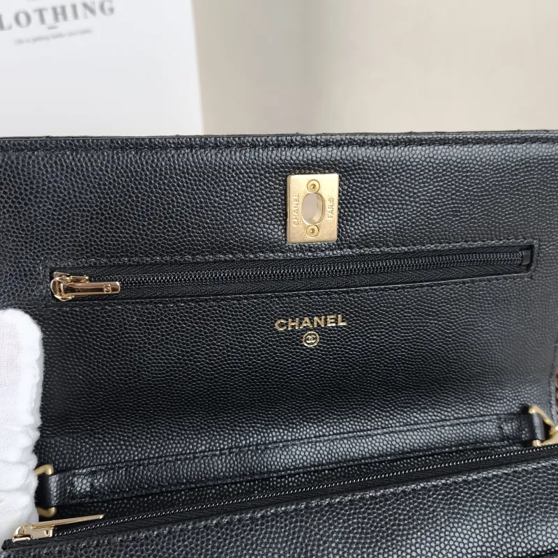 Chanel Crossbody Bag CF WOC Black Grained Calfskin One Size19.2 × 3.5 × 12.3 cm — detail view 7 of 12