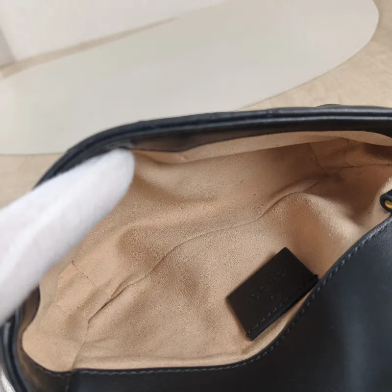 GUCCI Crossbody Bag GG Marmont Mini Marmont Mini Black Calfskin Mini 16.5 × 4.5 × 9.5 cm — detail view 7 of 11