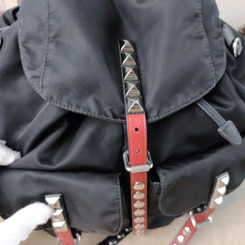 PRADA Backpack Nylon Backpack Black Nylon One Size 30 × 15 × 30 cm — detail view 1 of 14