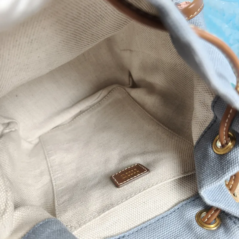 Miumiu Backpack Blue Brown Canvas One Size18 × 11 × 21 cm — detail view 5 of 13